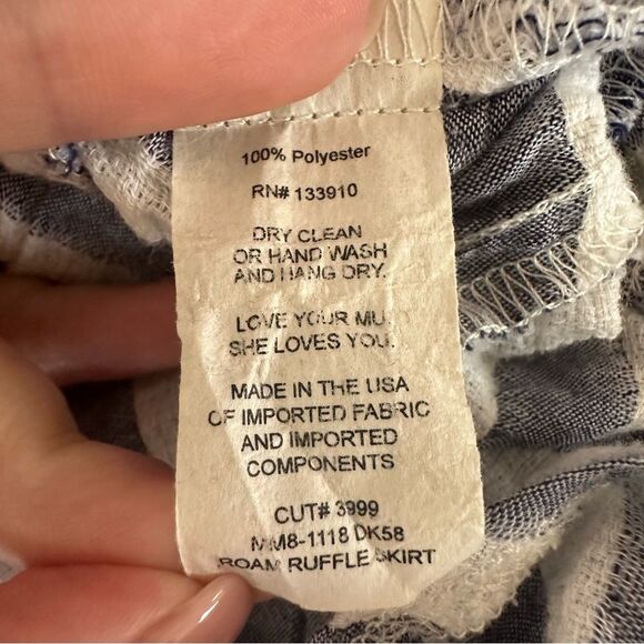 Show Me Your Mumu Roam Ruffle Wrap Skirt Women’s Small Blue White - Picture 6 of 6